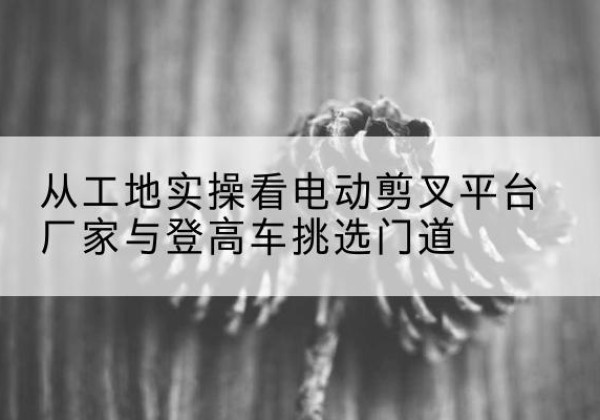 东宁电动剪叉升降平台厂家-从工地实操看电动剪叉平台厂家与登高车挑选门道